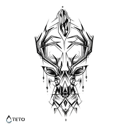 Cervo geometrico - TETO Tatuaggi Temporanei