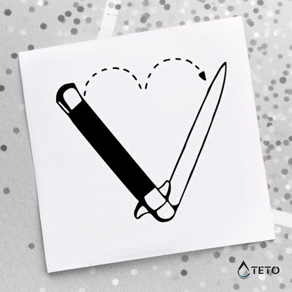 Coltello a cuore - TETO Tatuaggi Temporanei