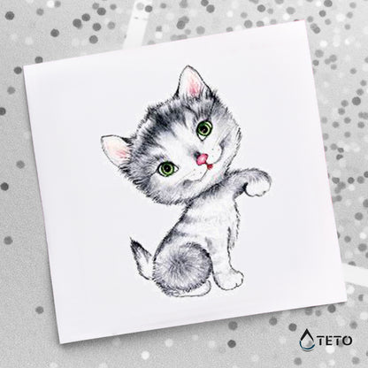 Gatto adorabile - TETO Tatuaggi Temporanei