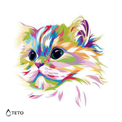 Gatto multicolore - TETO Tatuaggi Temporanei