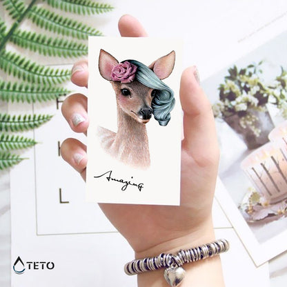 Cervo con acconciatura - TETO Tatuaggi Temporanei