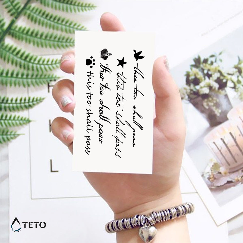 Anche questo passerà – set - TETO Tatuaggi Temporanei