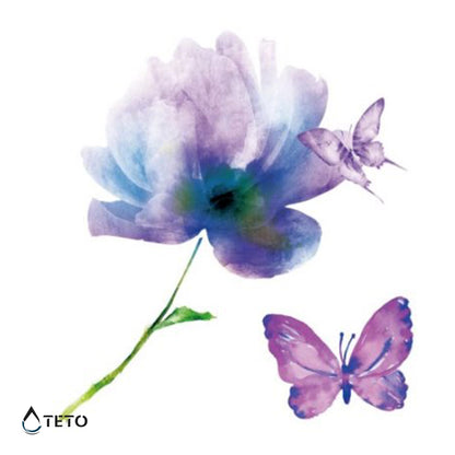 Fiore e farfalla - set - TETO Tatuaggi Temporanei