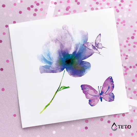 Fiore e farfalla - set - TETO Tatuaggi Temporanei