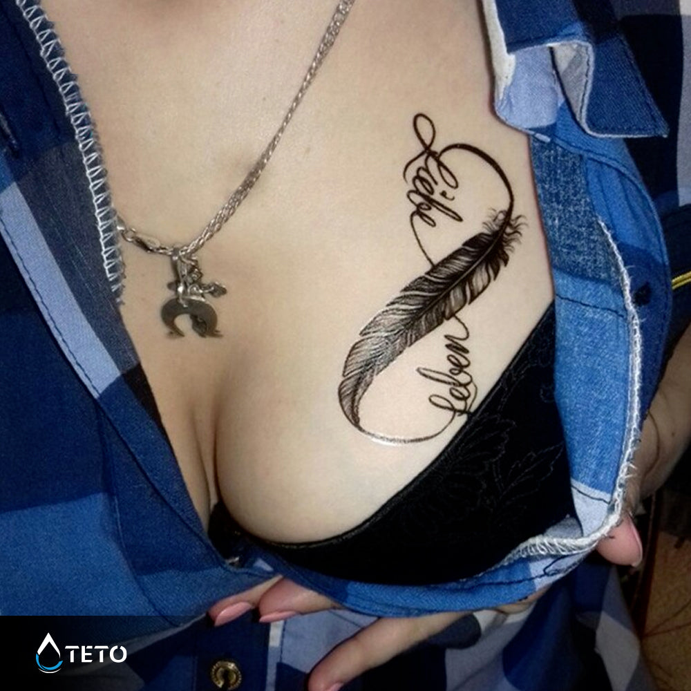 Infinito con piuma - TETO Tatuaggi Temporanei