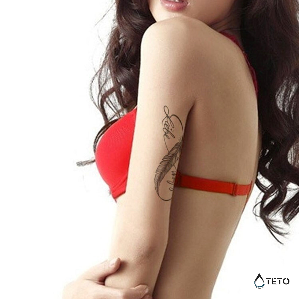 Infinito con piuma - TETO Tatuaggi Temporanei