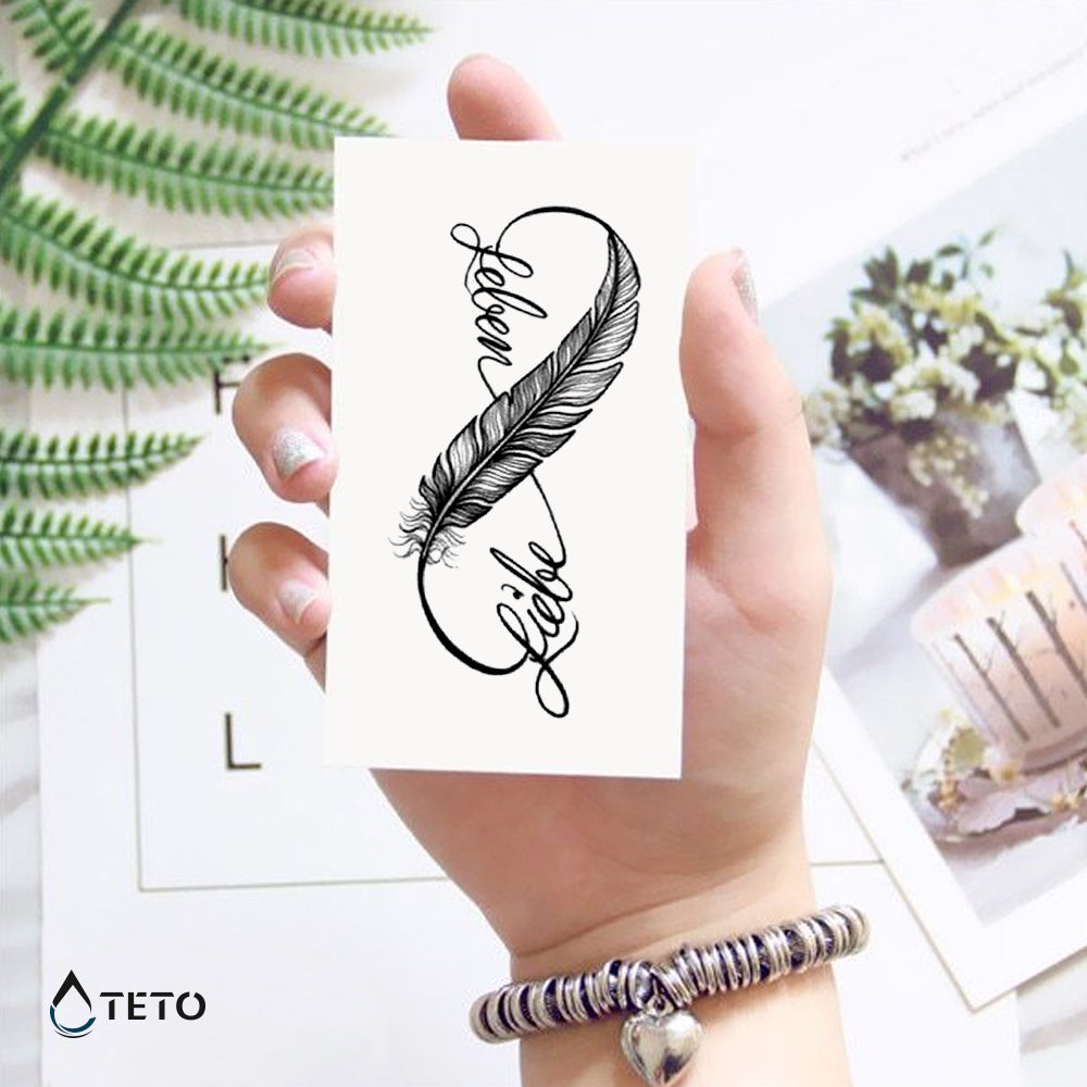 Infinito con piuma - TETO Tatuaggi Temporanei