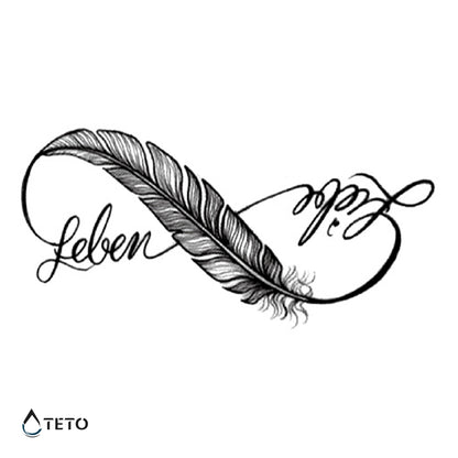 Infinito con piuma - TETO Tatuaggi Temporanei