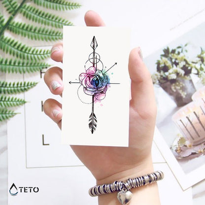 Freccia con fiore - TETO Tatuaggi Temporanei