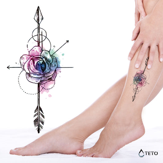 Freccia con fiore - TETO Tatuaggi Temporanei