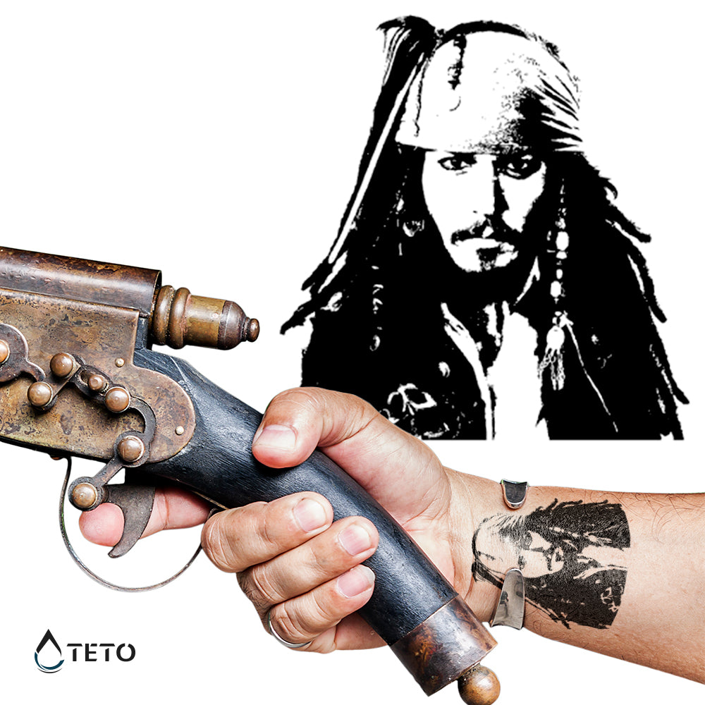 Johnny Depp - Jack Sparrow - TETO Tatuaggi Temporanei