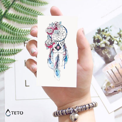 Acchiappasogni con rose - TETO Tatuaggi Temporanei