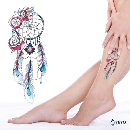 Acchiappasogni con rose - TETO Tatuaggi Temporanei