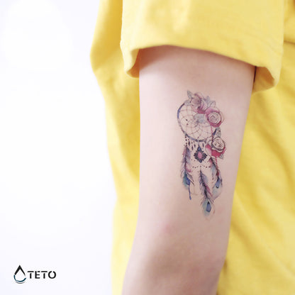 Acchiappasogni con rose - TETO Tatuaggi Temporanei