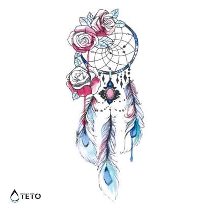 Acchiappasogni con rose - TETO Tatuaggi Temporanei