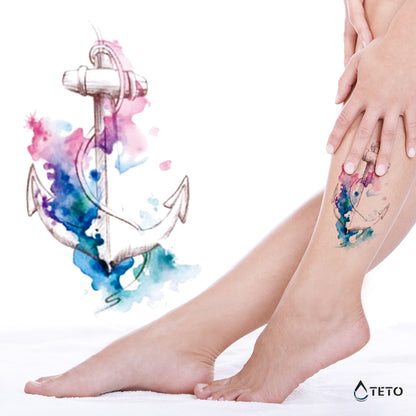 Ancora in acquerello - TETO Tatuaggi Temporanei