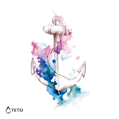 Ancora in acquerello - TETO Tatuaggi Temporanei