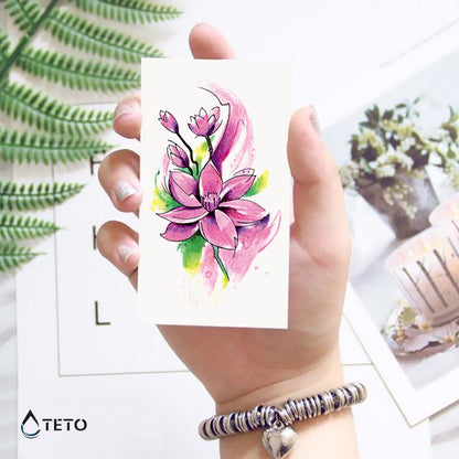Fiore rosa - TETO Tatuaggi Temporanei