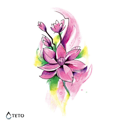 Fiore rosa - TETO Tatuaggi Temporanei