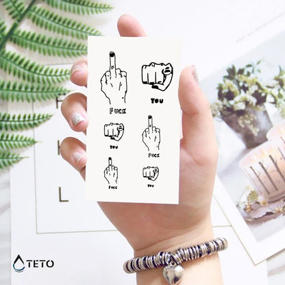 Gestualità offensive - set - TETO Tatuaggi Temporanei