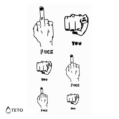 Gestualità offensive - set - TETO Tatuaggi Temporanei