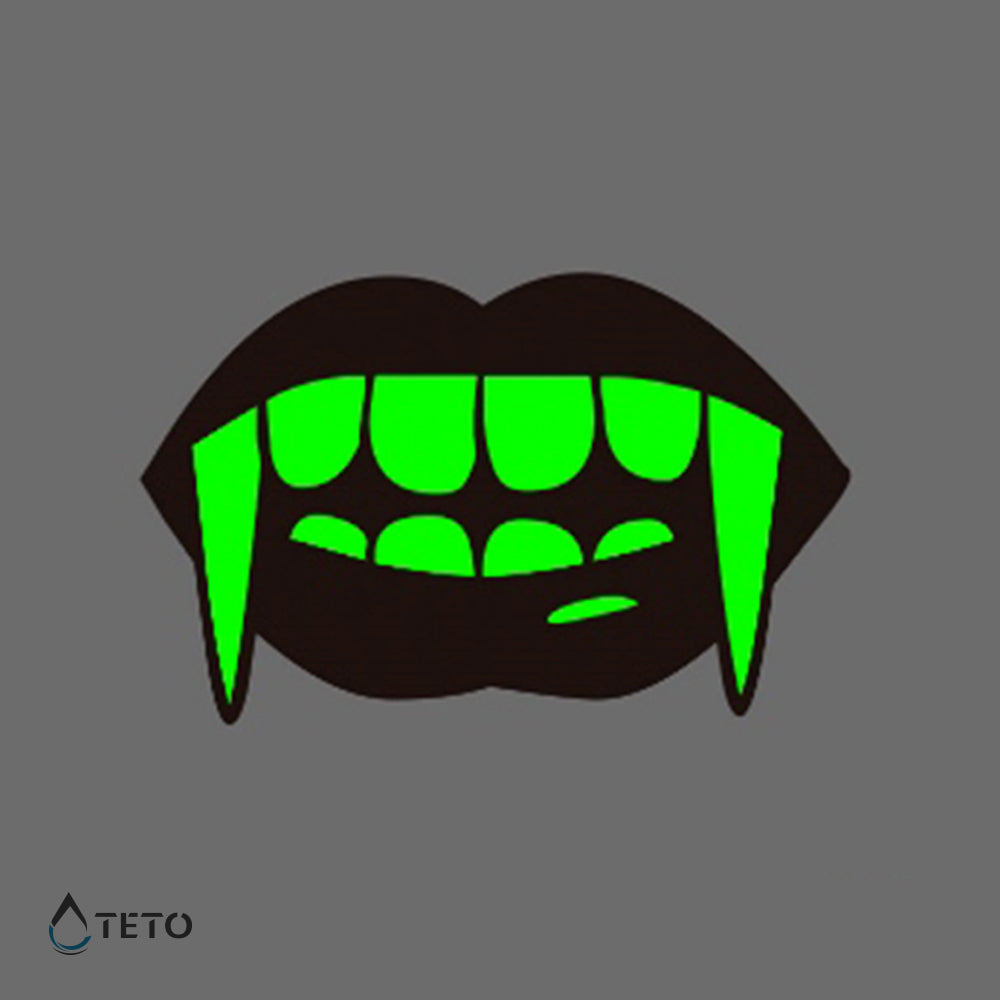 Denti di vampiro - Brilla nel buio - TETO Tatuaggi Temporanei