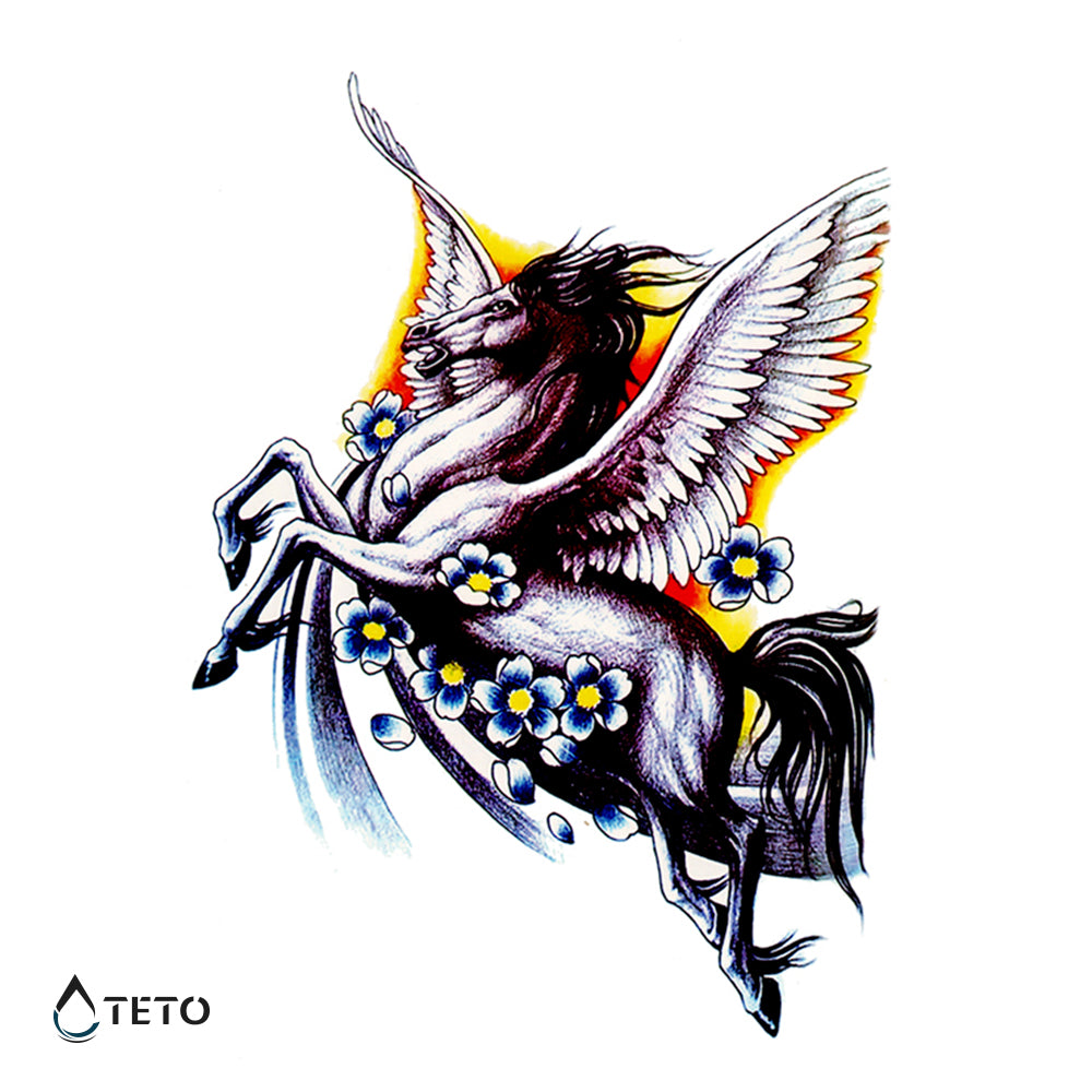 Cavallo alato - TETO Tatuaggi Temporanei