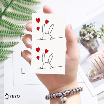 Coniglio innamorato – set - TETO Tatuaggi Temporanei