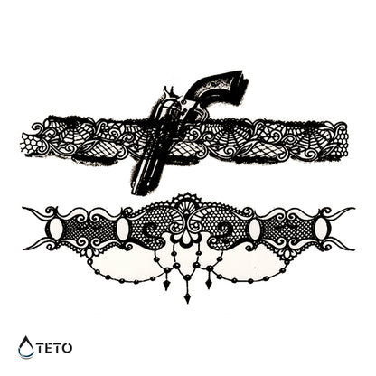Giarrettiera con pistola - set - TETO Tatuaggi Temporanei