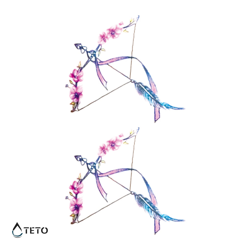 Arco e freccia - set - TETO Tatuaggi Temporanei