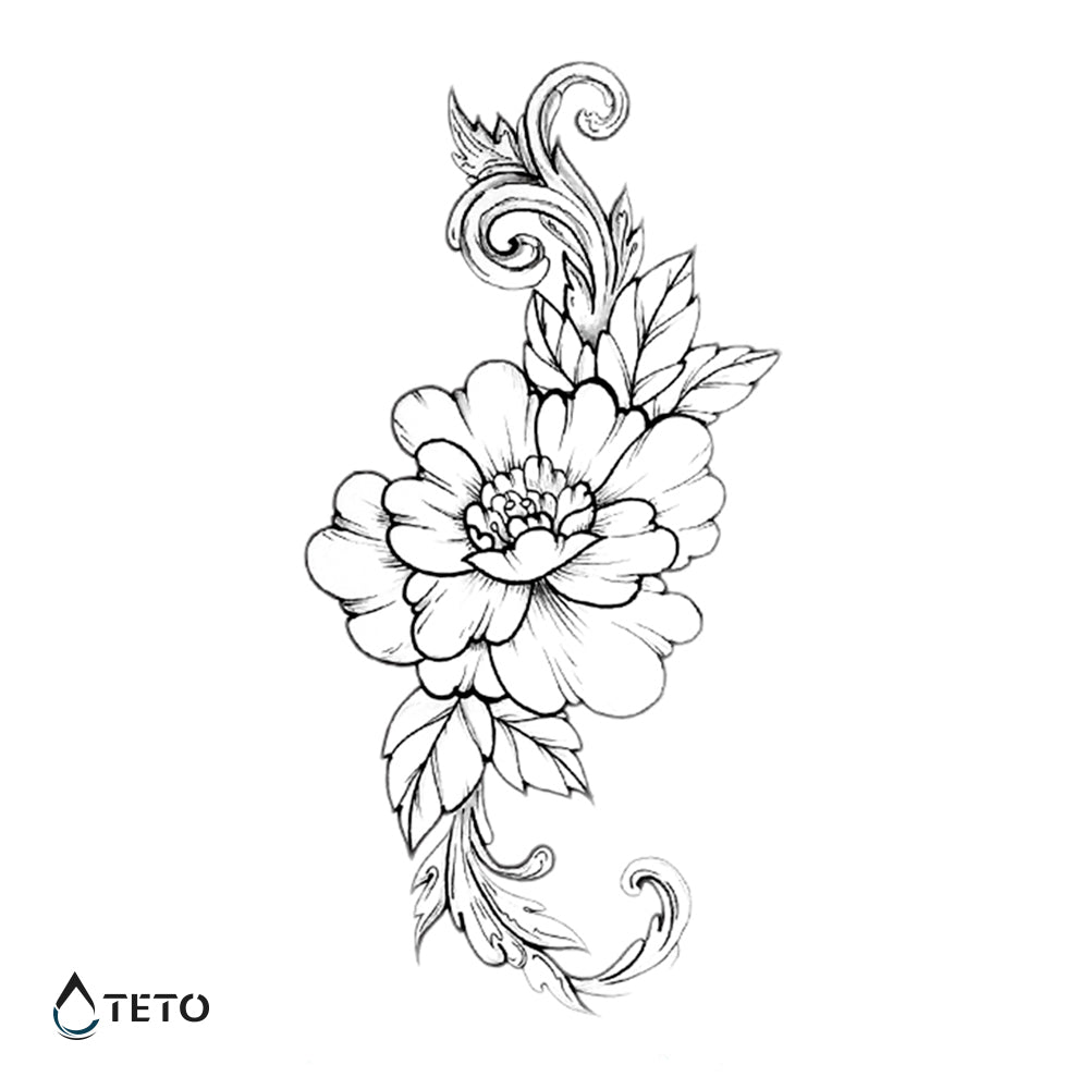 Fiore bianco - TETO Tatuaggi Temporanei