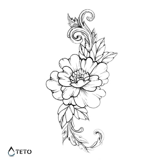 Fiore bianco - TETO Tatuaggi Temporanei