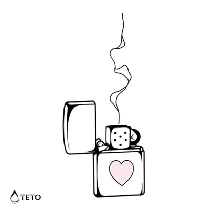 Accendino - cuore - TETO Tatuaggi Temporanei