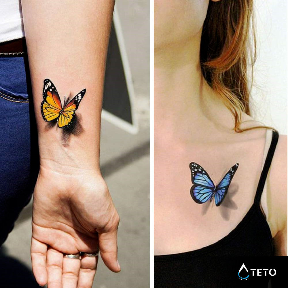 Farfalle tridimensionali - set - TETO Tatuaggi Temporanei