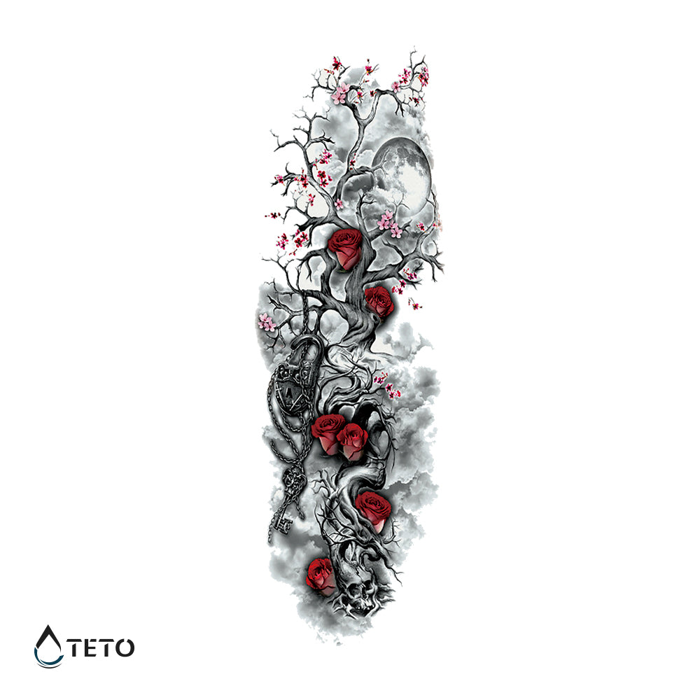 Albero con rose - TETO Tatuaggi Temporanei