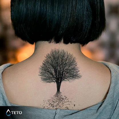 Albero della vita con uccelli - TETO Tatuaggi Temporanei