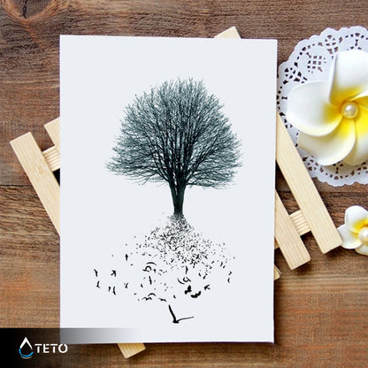 Albero della vita con uccelli - TETO Tatuaggi Temporanei