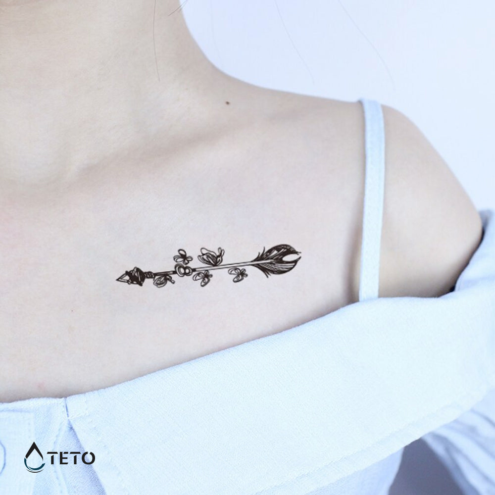 Freccie con fiori – set - TETO Tatuaggi Temporanei