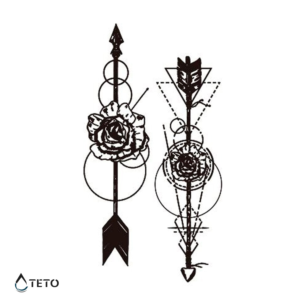 Freccie con fiori – set - TETO Tatuaggi Temporanei