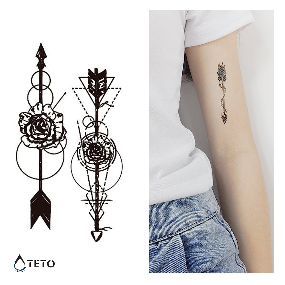 Freccie con fiori – set - TETO Tatuaggi Temporanei