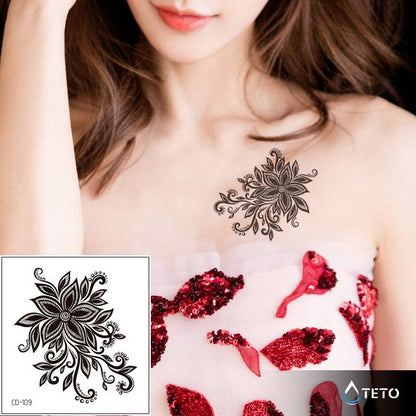 Fiore nero - TETO Tatuaggi Temporanei
