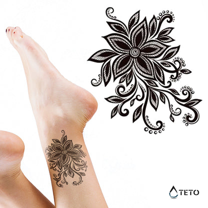 Fiore nero - TETO Tatuaggi Temporanei