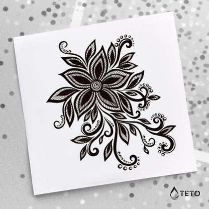 Fiore nero - TETO Tatuaggi Temporanei