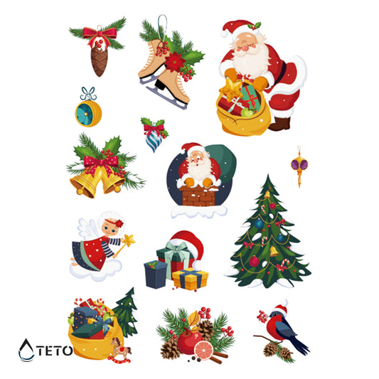 Motivi natalizi – Buon Natale – set – Tipo E - TETO Tatuaggi Temporanei