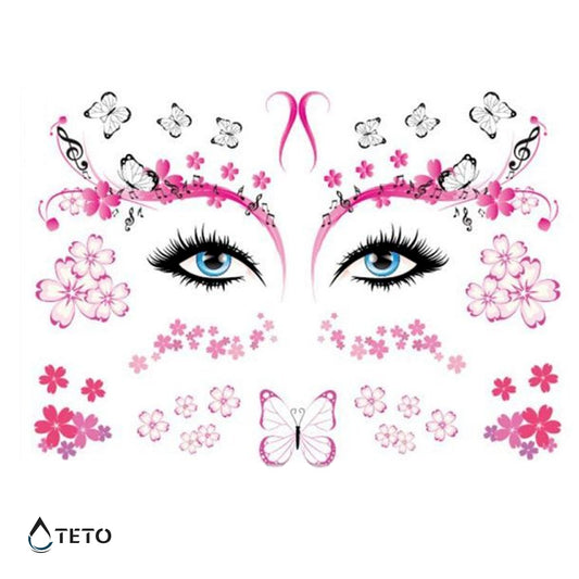 Fiori facciali – Glitterati - set - TETO Tatuaggi Temporanei