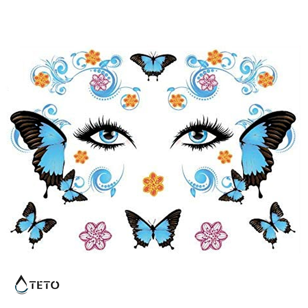 Farfalle facciali – Glitterati – set – Tipo A - TETO Tatuaggi Temporanei
