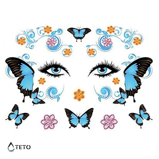 Farfalle facciali – Glitterati – set – Tipo A - TETO Tatuaggi Temporanei