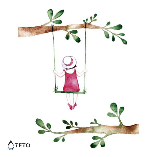 Bambina sull'altalena - TETO Tatuaggi Temporanei