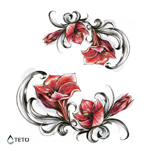 Fiori gotici – set - TETO Tatuaggi Temporanei