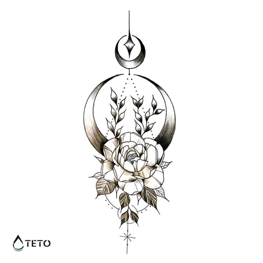 Decorazione floreale - TETO Tatuaggi Temporanei